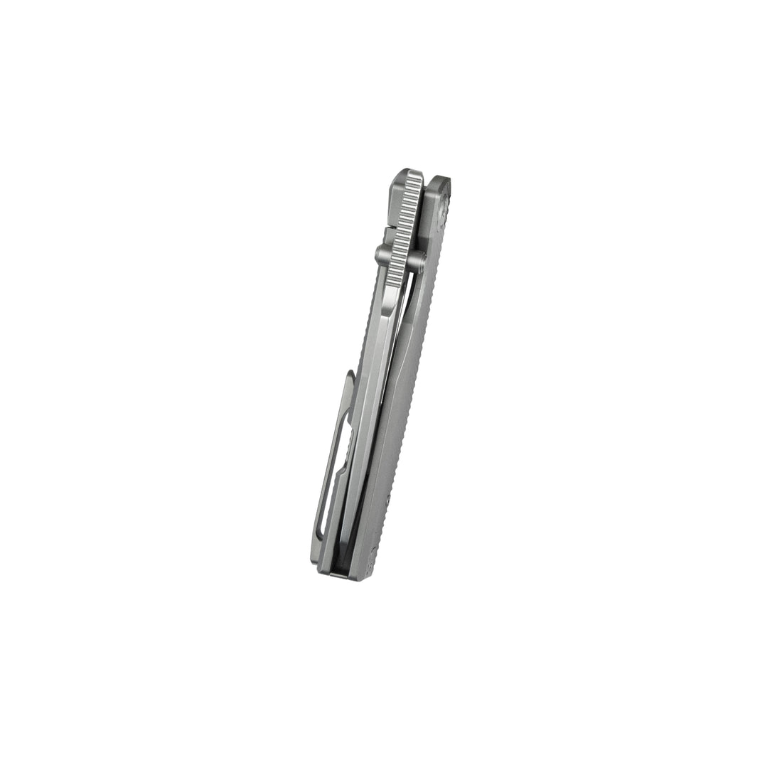 KB Illusion Folding Knife Grey Titanium Handle 3.46‘’ Silver Bead Blast Bohler M390 Blade KB443A