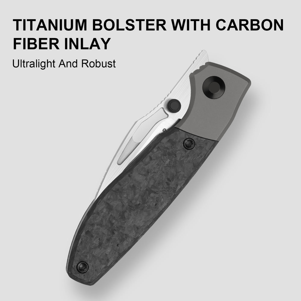 KIZER CUTLERY Shrike | S45VN | Titanium & Carbon Fiber | Front Flipper | Ki3746A1