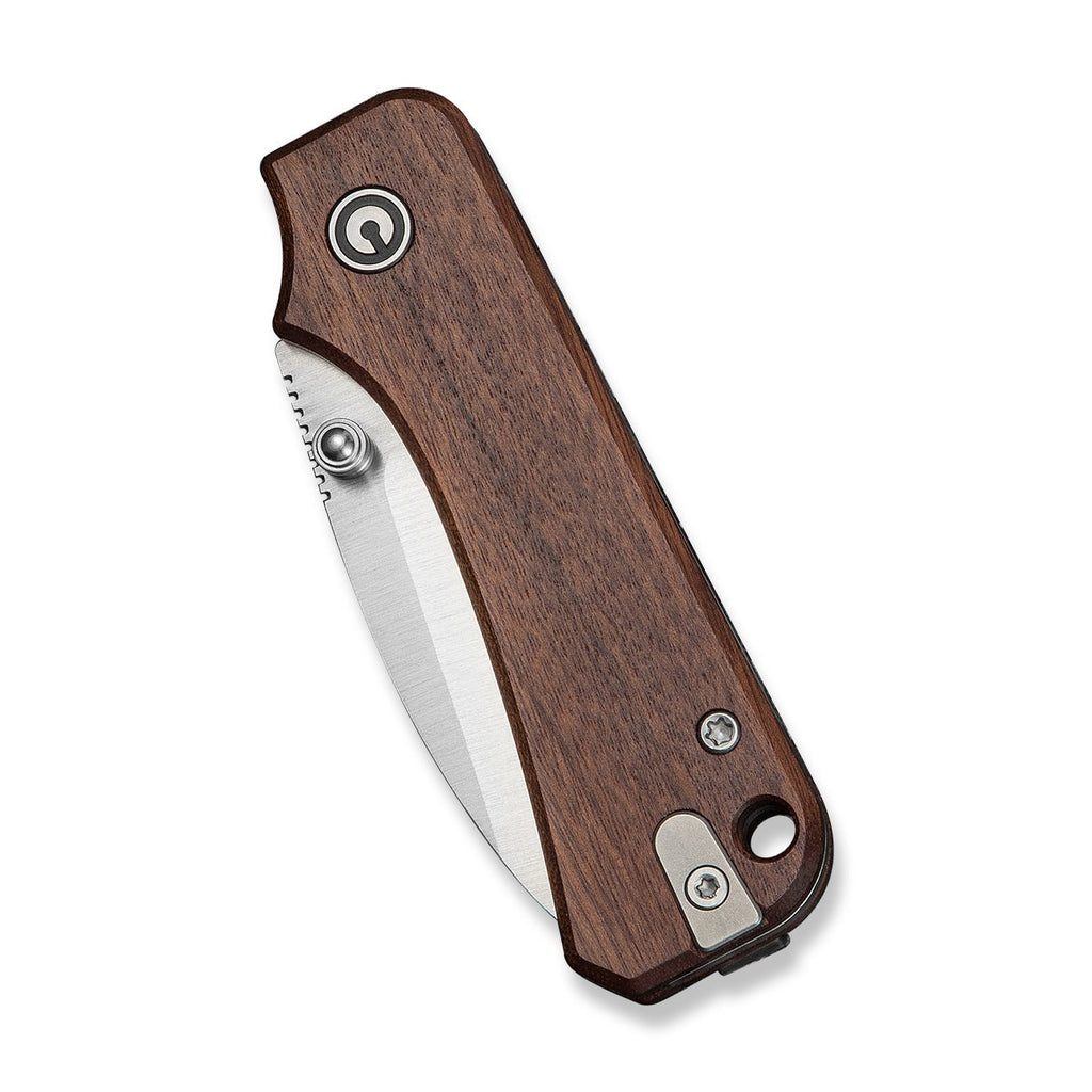 CIVIVI Baby Banter Slip Joint Thumb Stud Knife Guibourtia Wood Handle (2.34" Satin Finished Nitro-V Blade) C25066A-2