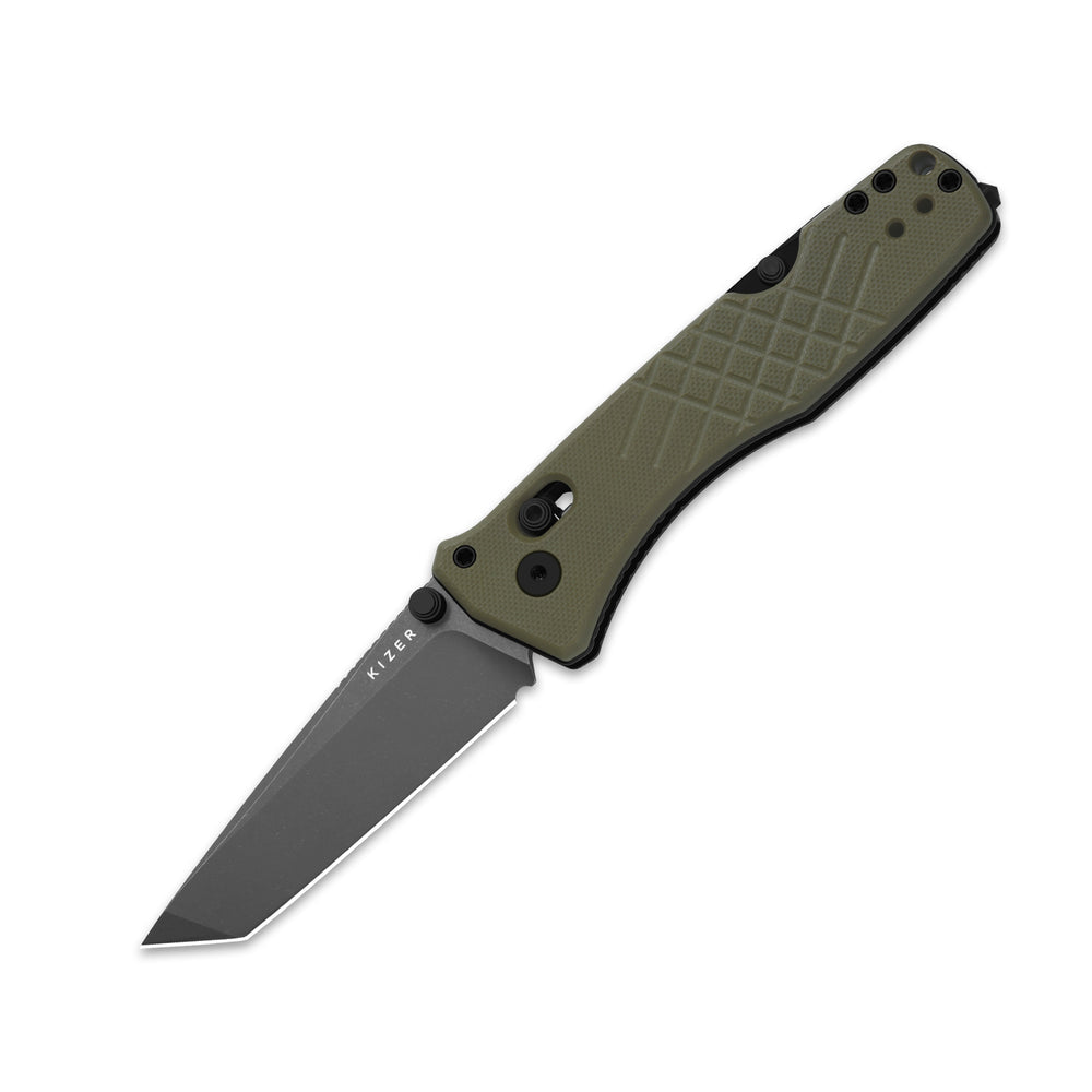 KIZER CUTLERY Aegis T | AEB-L | Green G10 | Rescue Hook & Glass Breaker