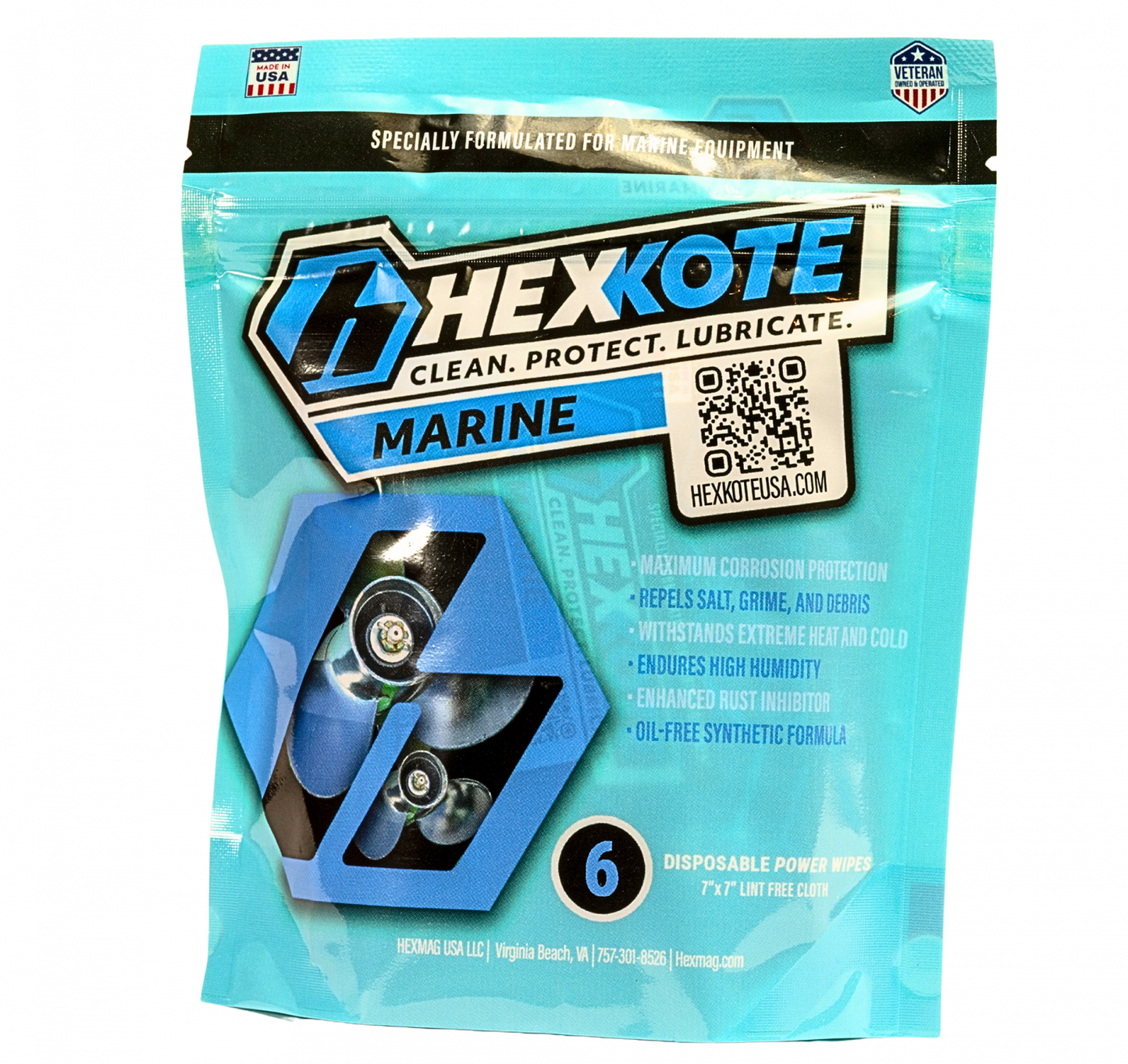 HEXKOTE Marine 7×7 Disposable Wipes