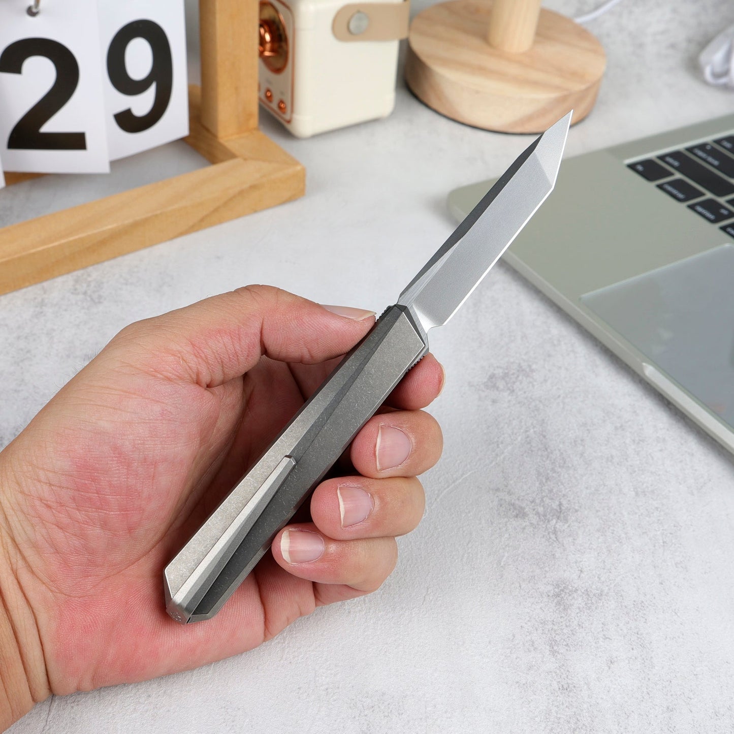 REMETTE RT-ELIGO Knife M390 Blade Titanium Handle Liner Lock Folding Pocket EDC Knife EGA5