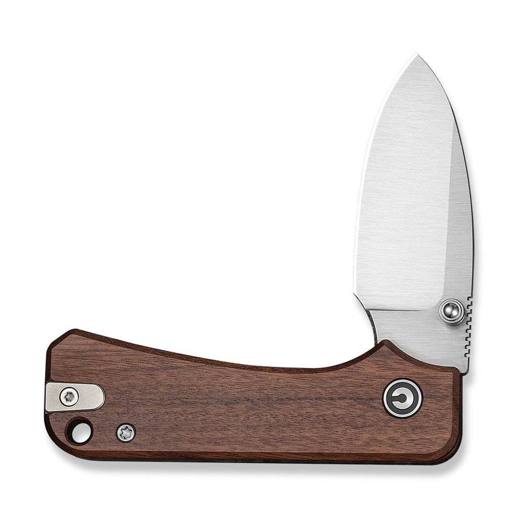 CIVIVI Baby Banter Slip Joint Thumb Stud Knife Guibourtia Wood Handle (2.34" Satin Finished Nitro-V Blade) C25066A-2