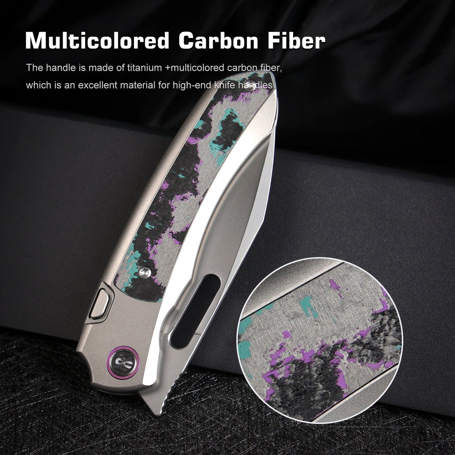 REMETTE RT-Orca Knife Button+Frame Lock M390 Blade Titanium Handle Outdoor Camping Knives ORCAJY