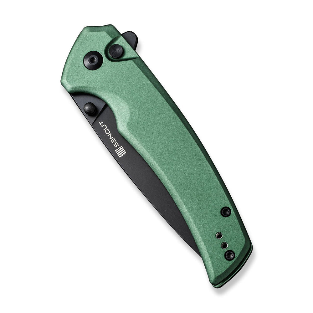 SENCUT Serene Flipper & Button Lock & Thumb Stud Knife Aluminum Handle (3.48" D2 Blade) S21022B-5