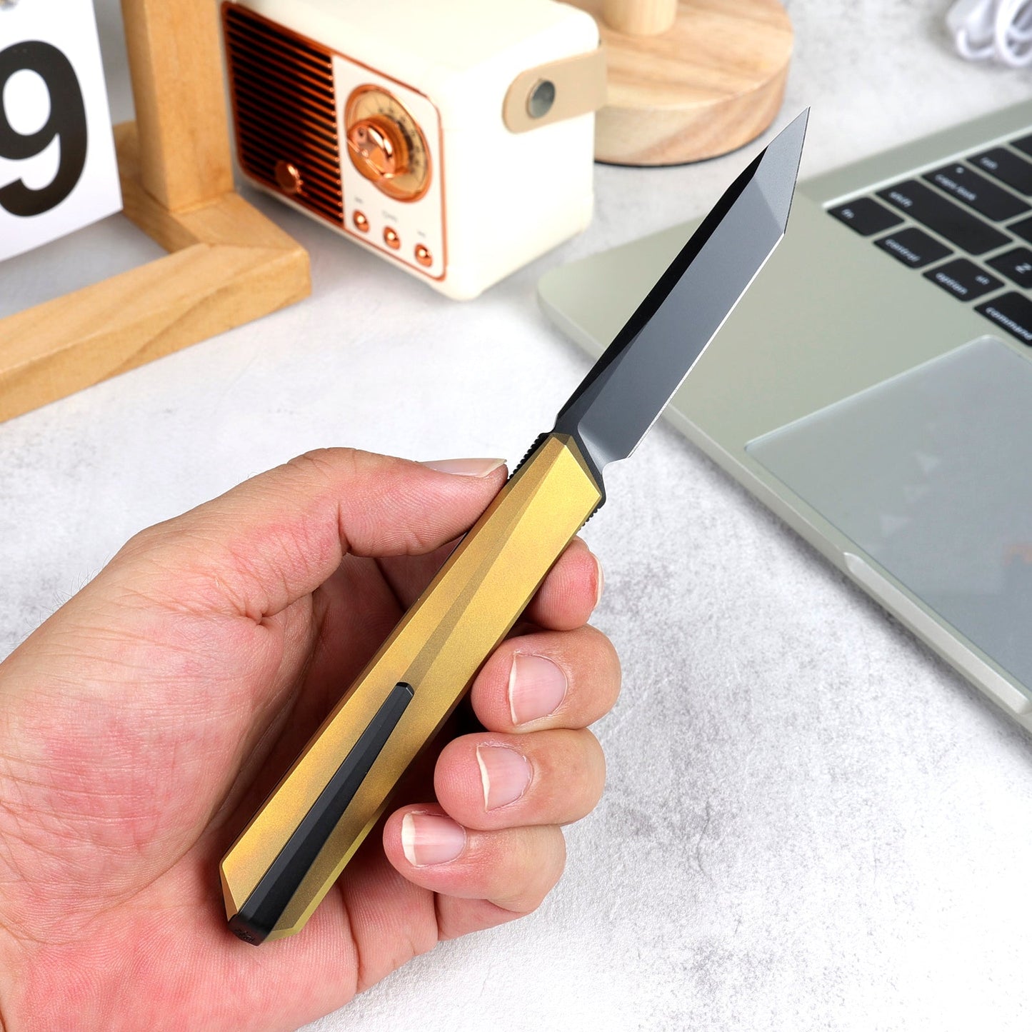 REMETTE RT-ELIGO Knife M390 Blade Titanium Handle Liner Lock Folding Pocket EDC Knife EGA3
