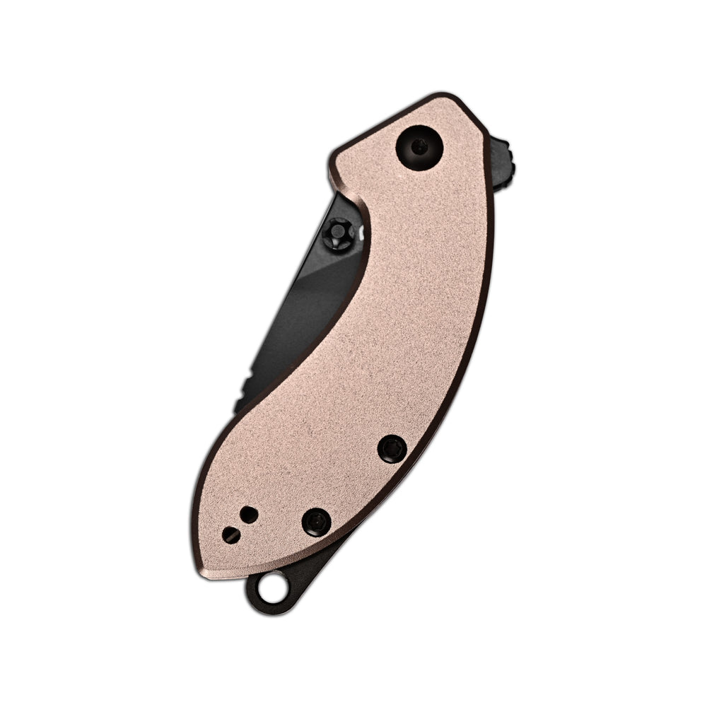 CJRB Spud Thumb Stud & Liner Lock Neck Knife Champagne Aluminum Handle(2.34'' AR-RPM9 Steel Black PVD Coating Blade) J1971-CP