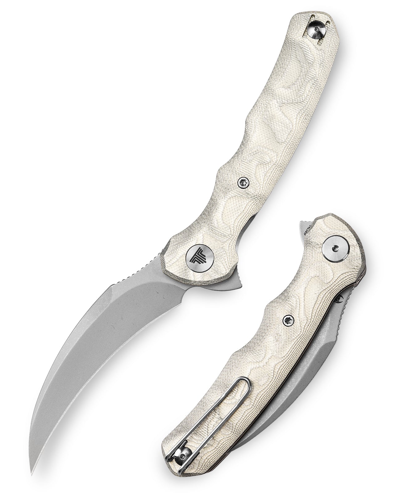 TRIVISA Lacerta-AL Liner Lock EDC Folding Pocket Knife 3.34'' 14C28N Steel Blade,Aluminum Foil Handle,Tiguass Design