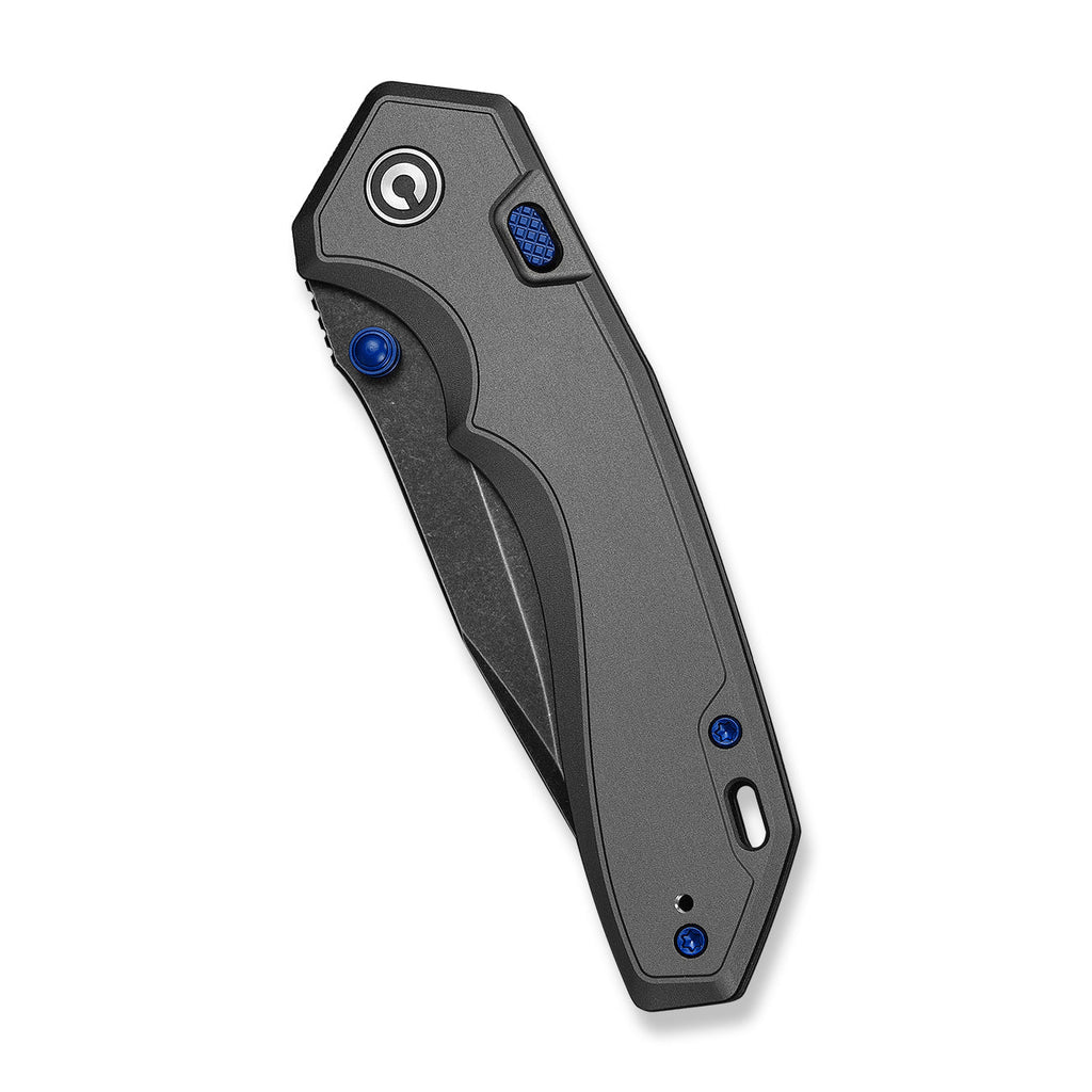CIVIVI ELITE Brova Thumb Stud & Top Liner Lock Knife Gray Aluminum Handle (3.41" Black Stonewashed CPM S35VN Blade) CE25093-1