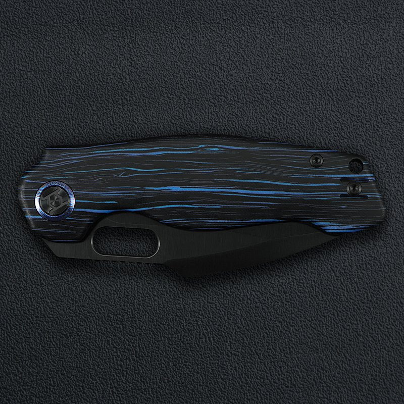 KUNWU KNIVES Gringo Verta Lock Blue G-mas with DLC Blade