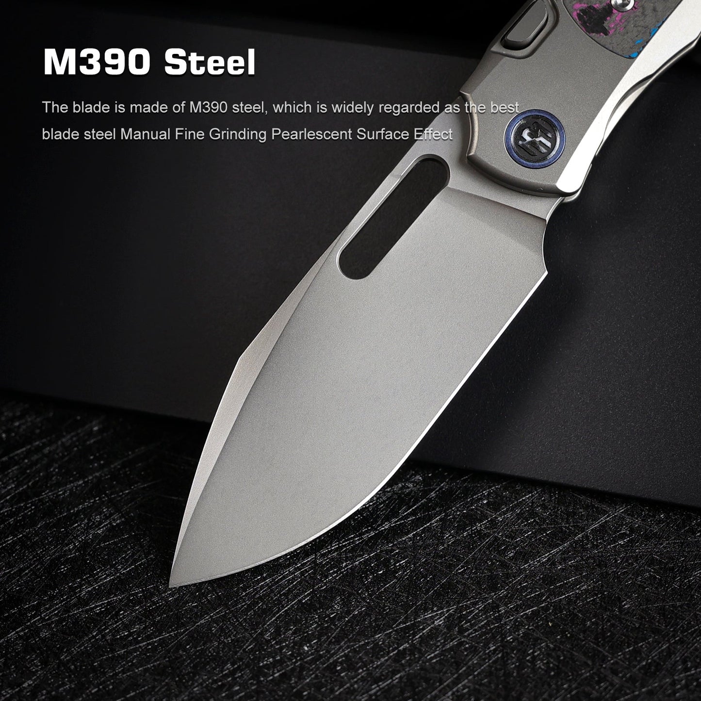 REMETTE RT-Orca Knife Button+Frame Lock M390 Blade Titanium Handle Outdoor Camping Knives ORCAUR