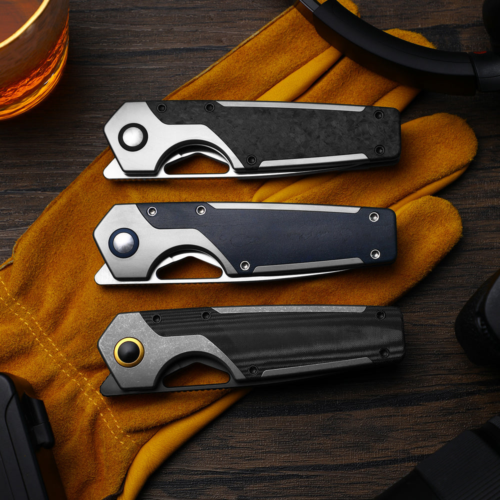 KIZER CUTLERY Serpentine | Elmax | Titanium & Carbon Fiber | Satin