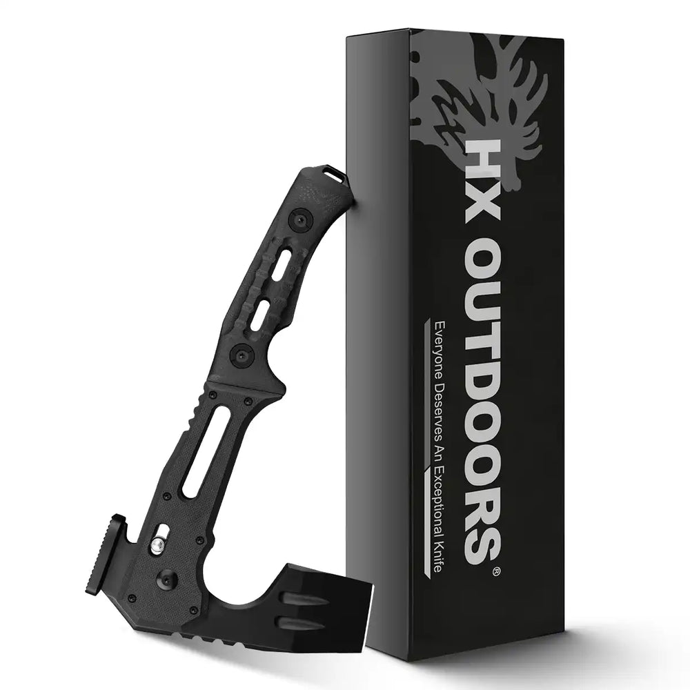 HX OUTDOORS FALCILUX Folding Hatchet | 9.25" Overall Length | DC53 Blade | Black G10 Handle