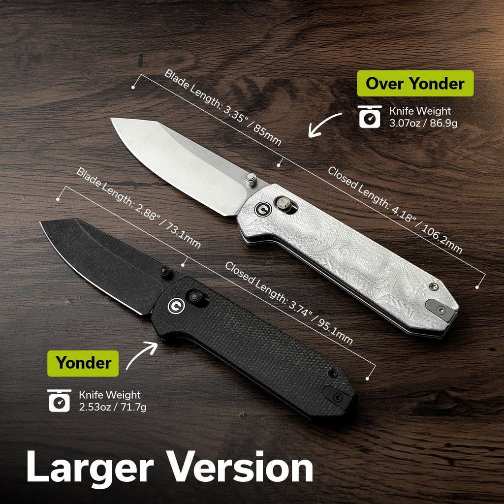 CIVIVI Over Yonder Thumb Stud & Crossbar Lock Knife G10 With Aluminum Foil Handle (3.35" 14C28N Blade) C25027-2