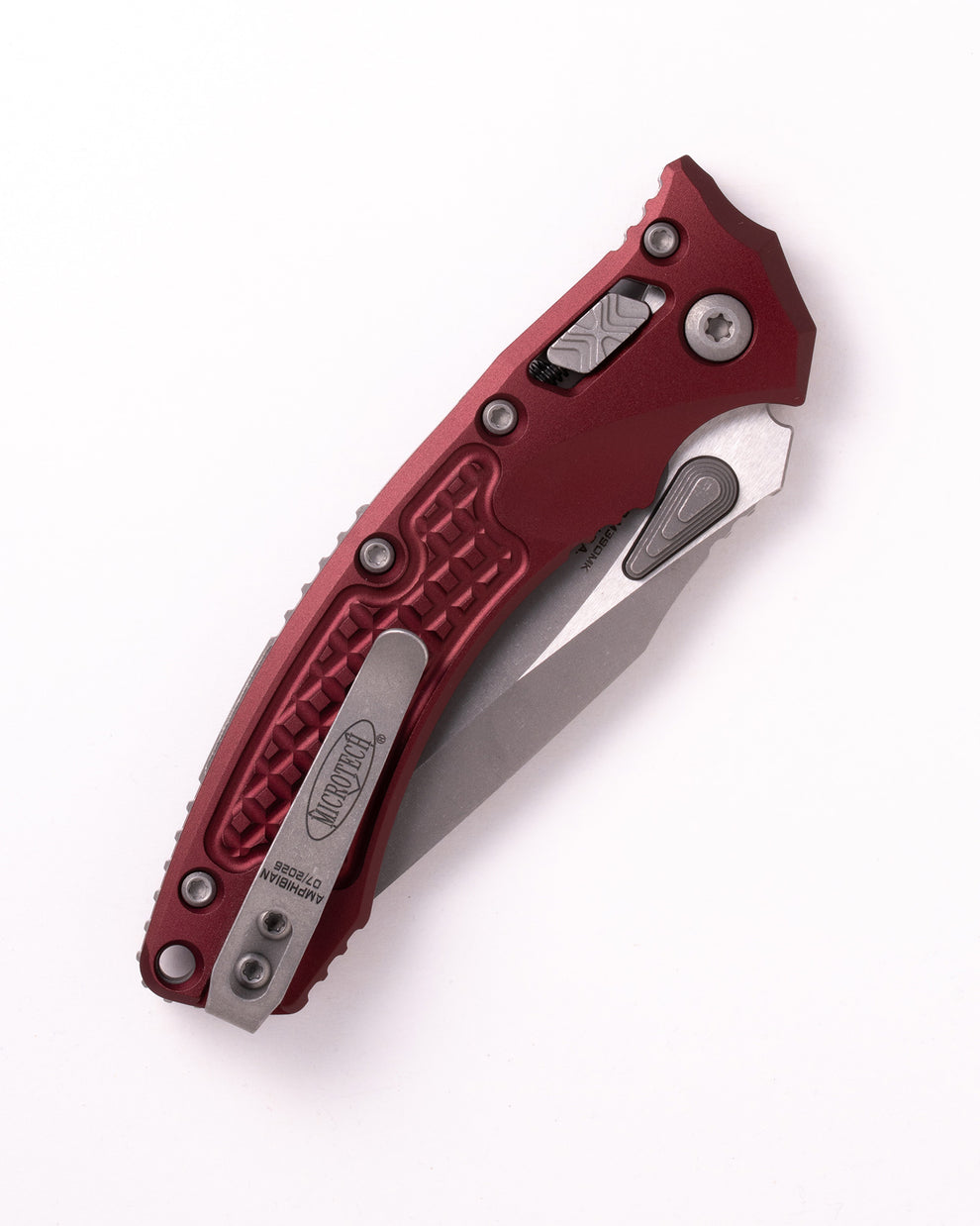 Microtech Gear Amphibian® Mini RAM-LOK® APOCALYPTIC® FRAG ALUMINIUM MERLOT (137MRL-10APFRMR)