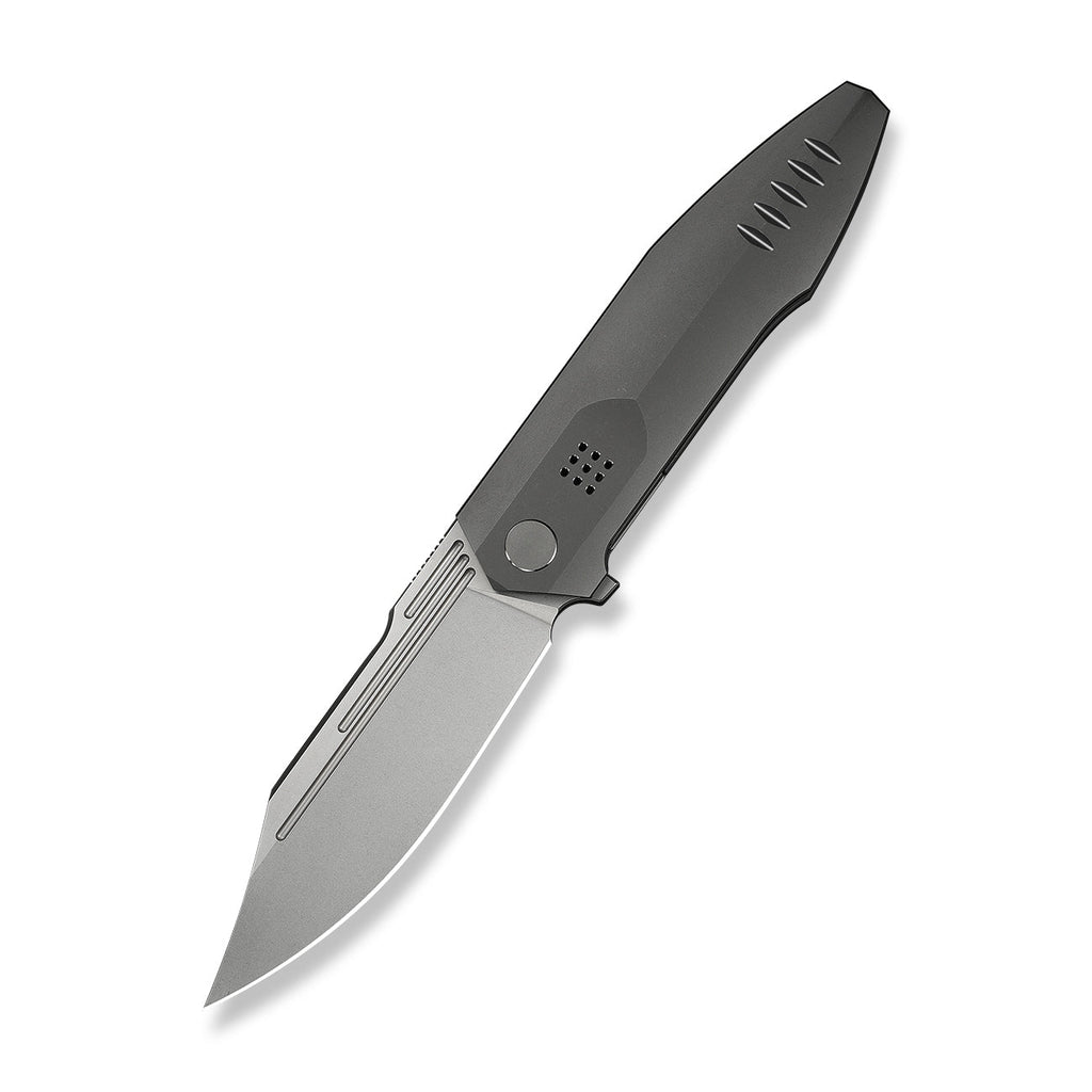 WEKNIFE Flight Line Flipper Knife Dark Gray Titanium Handle (3.81" Stonewashed Bohler M390 Blade) WE23089-1