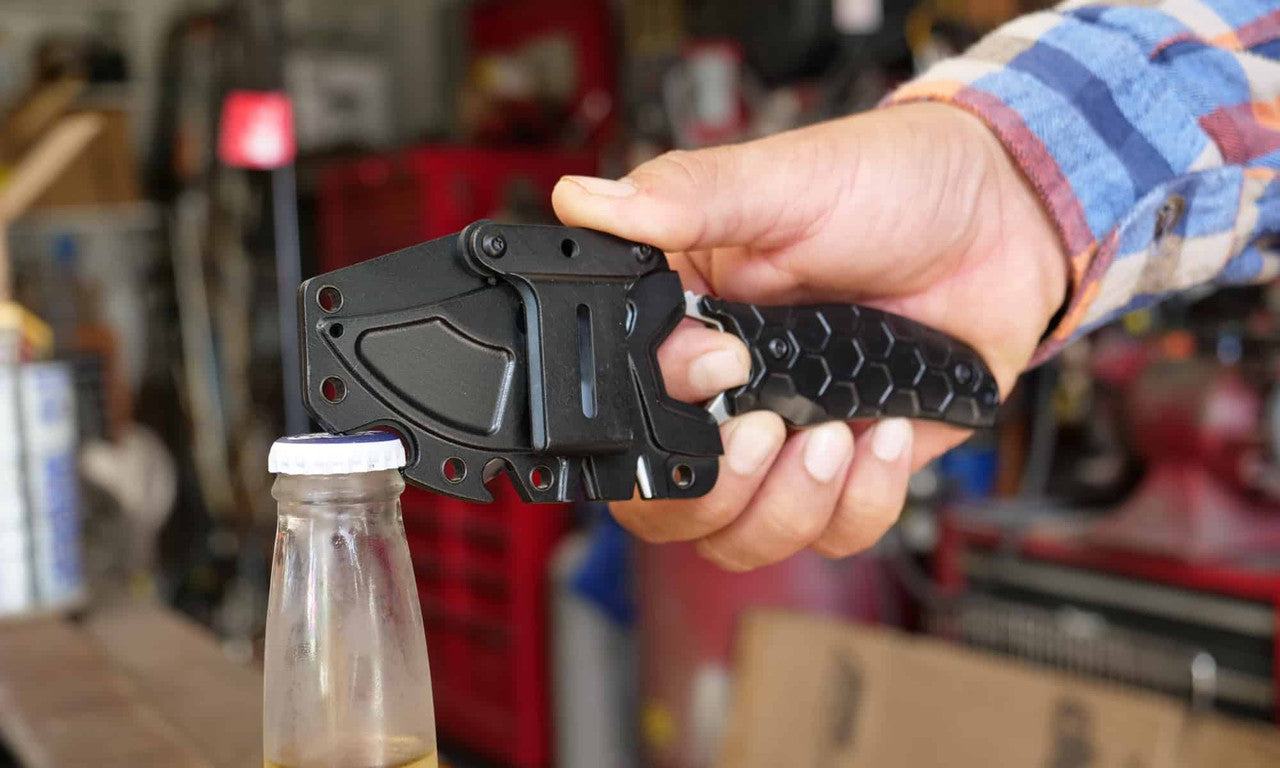 Camillus Comb Black Fixed Blade Knife