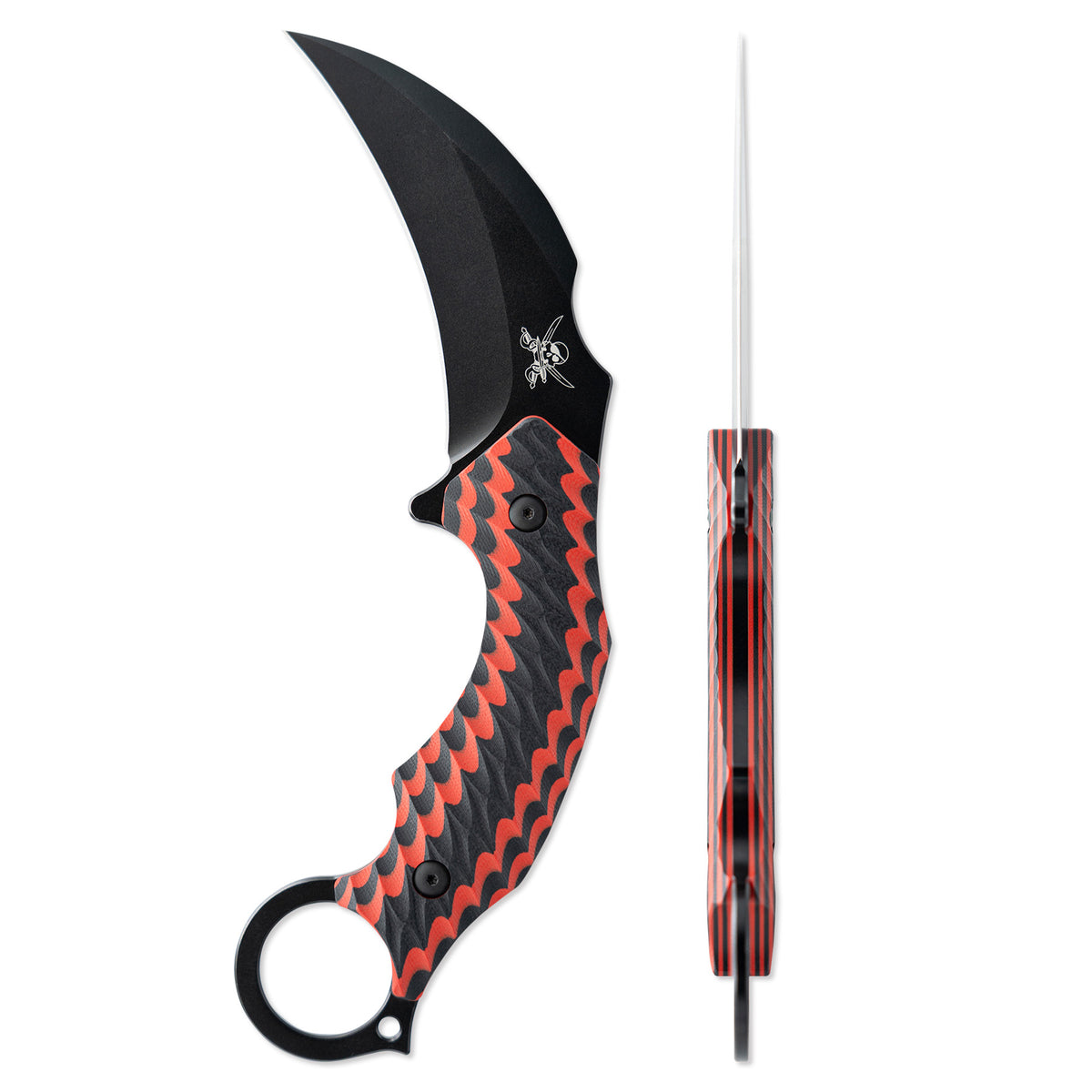 SKALLYWAG TACTICAL Deep 6 Karambit - Black/Red