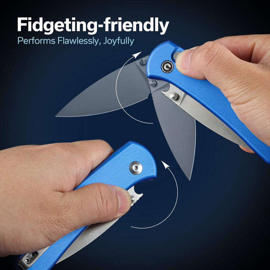 CIVIVI Qubit Button Lock & Thumb Stud Knife Aluminum Handle (2.98" 14C28N Blade) C22030E-3