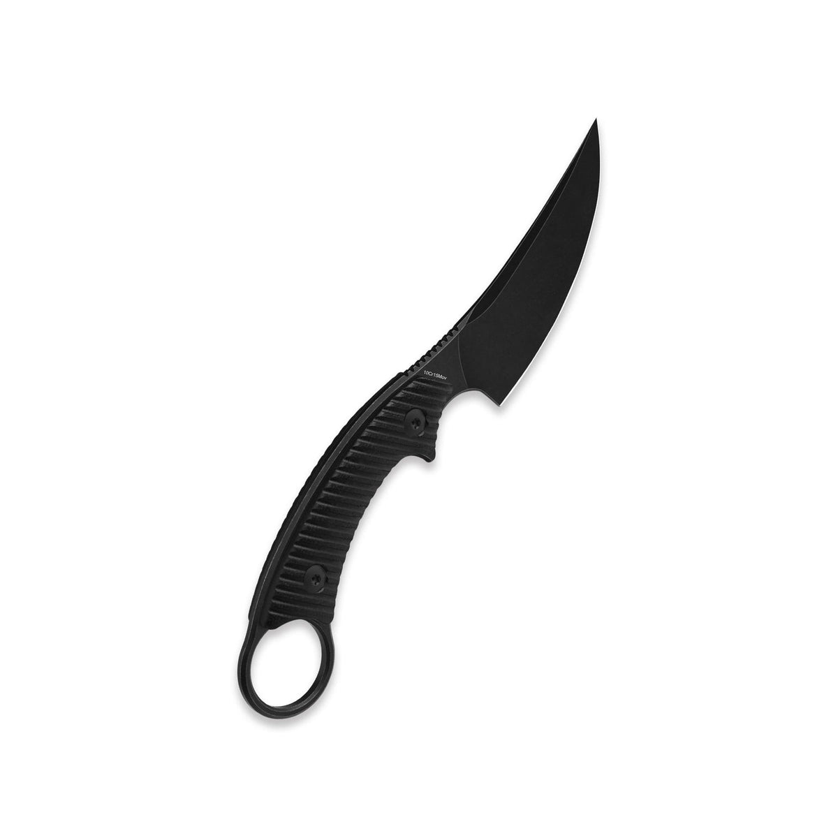 QSP Baby Viper Fixed Blade Knife 10Cr15MoV Blade Black G10 Handle