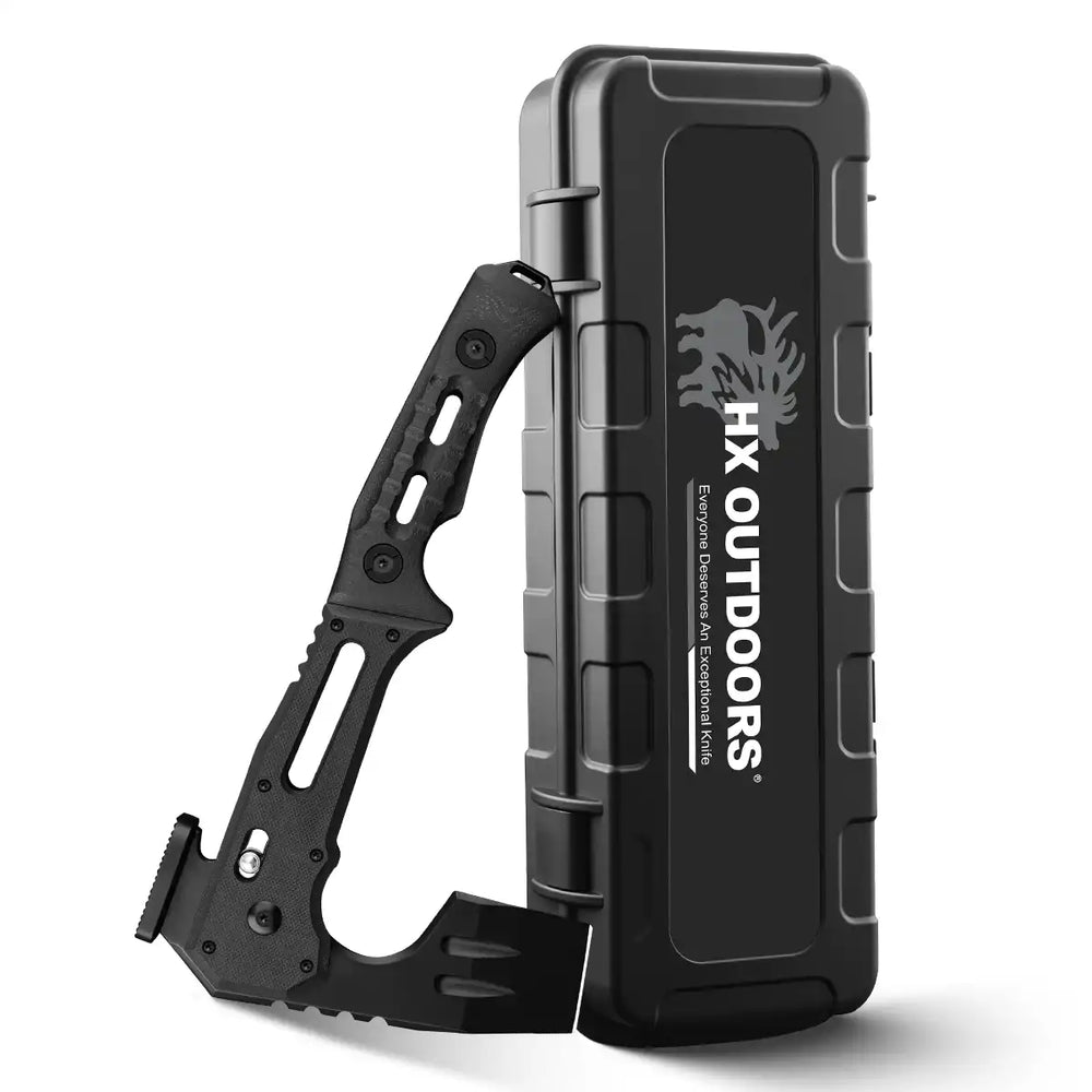 HX OUTDOORS FALCILUX Folding Hatchet | 9.25" Overall Length | DC53 Blade | Black G10 Handle