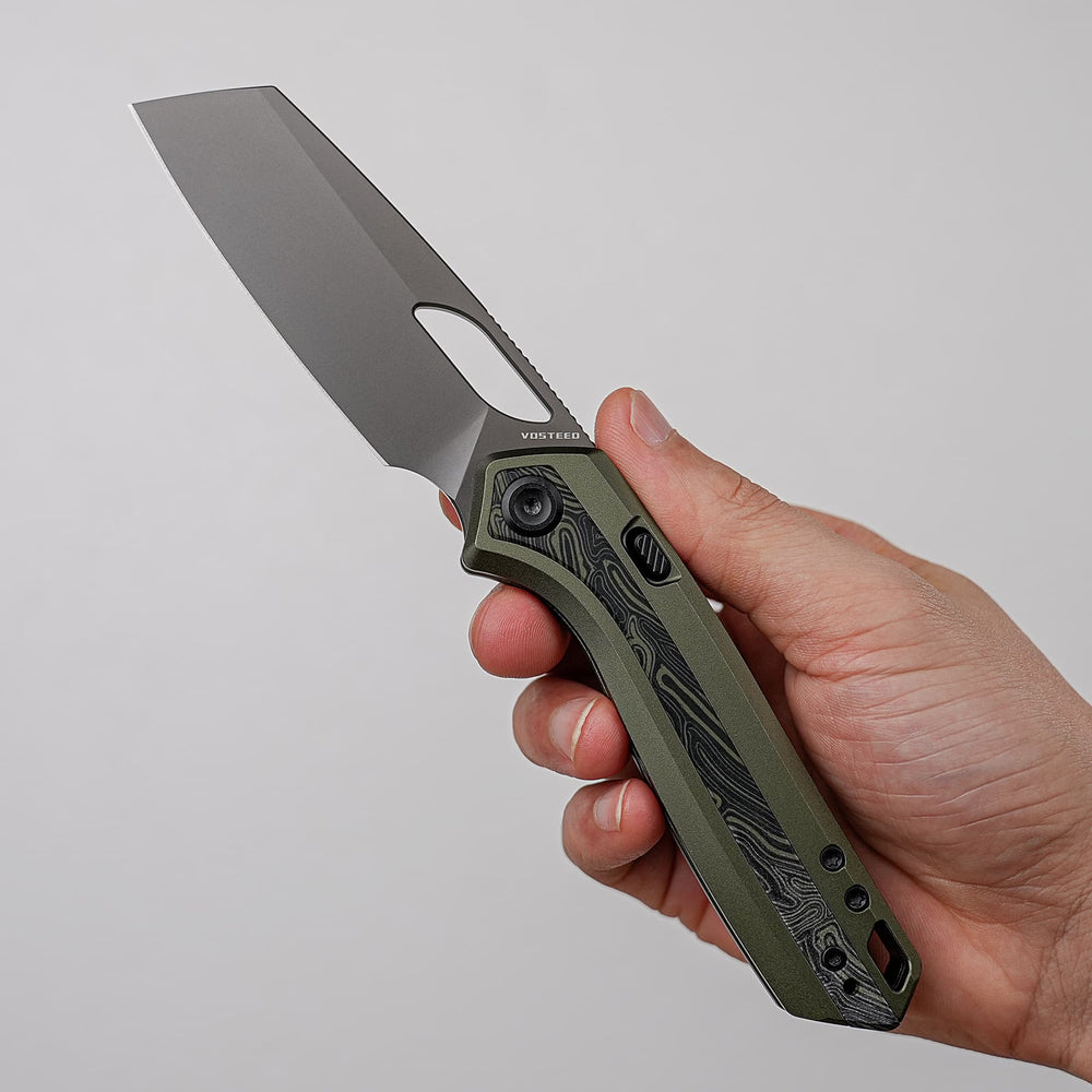 VOSTEED Kroc 329 -Top Liner Lock (3.29" S35VN Blade & Aluminum & Topo G10 Handle) - A1812