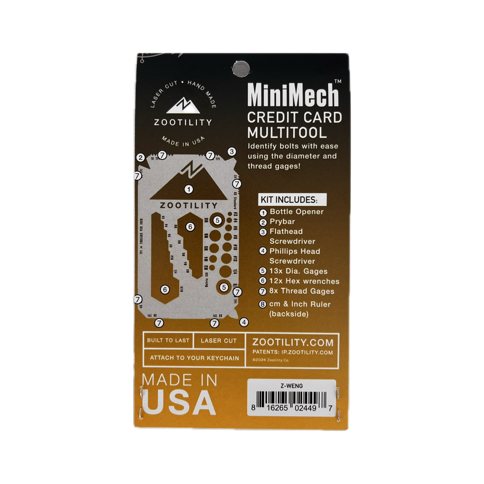 Zootility MiniMech 39-in-1 Credit Card Mult-Tool