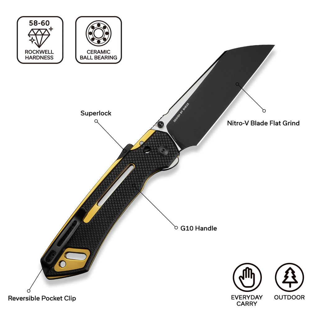 CIVIVI Buster FG Thumb Stud & Superlock Knife G10 Handle (4.2" Nitro-V Blade) C24052-1