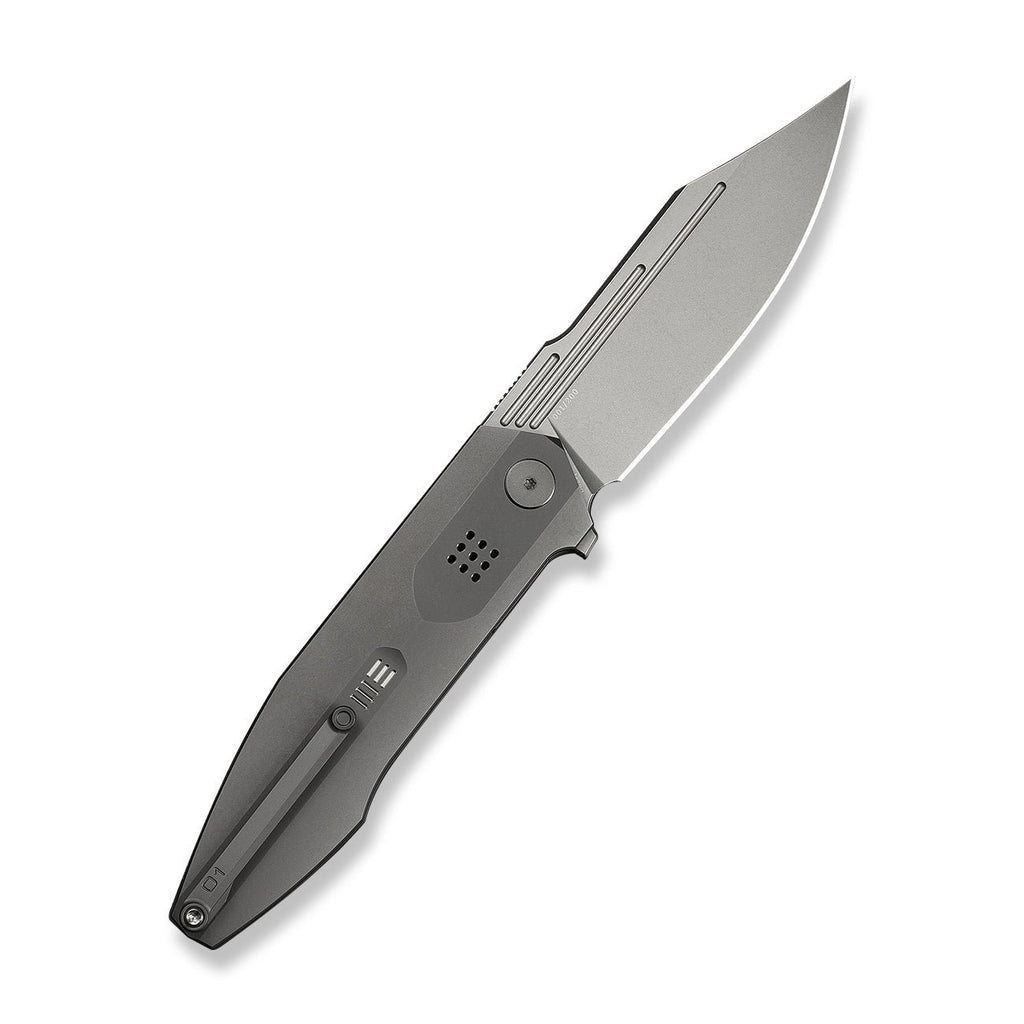WEKNIFE Flight Line Flipper Knife Dark Gray Titanium Handle (3.81" Stonewashed Bohler M390 Blade) WE23089-1