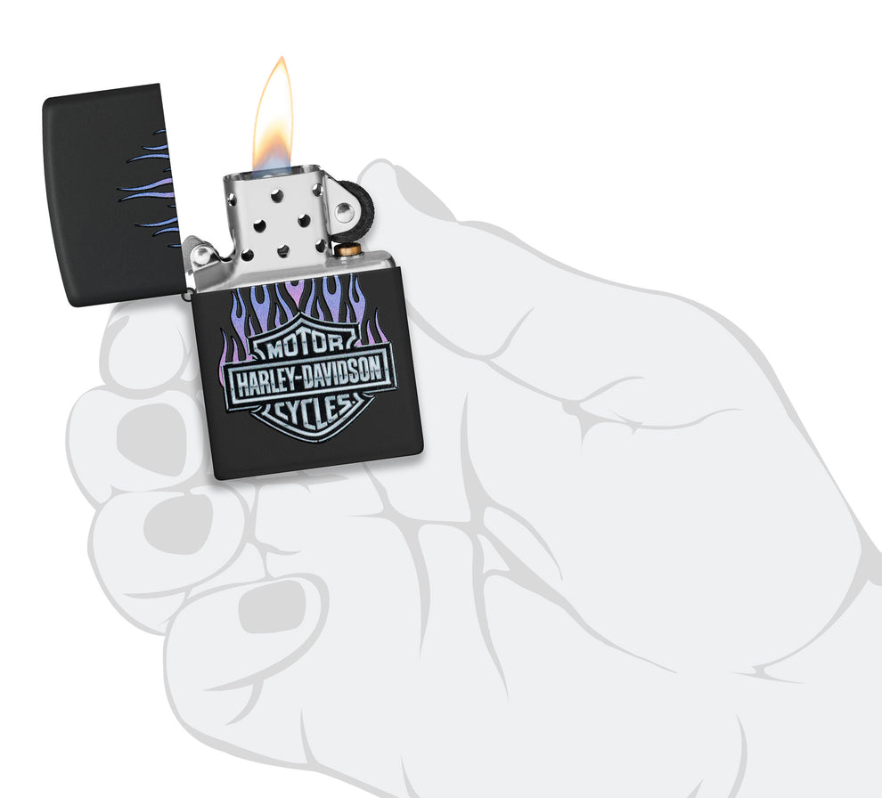 ZIPPO Harley-Davidson® Purple Flames Design