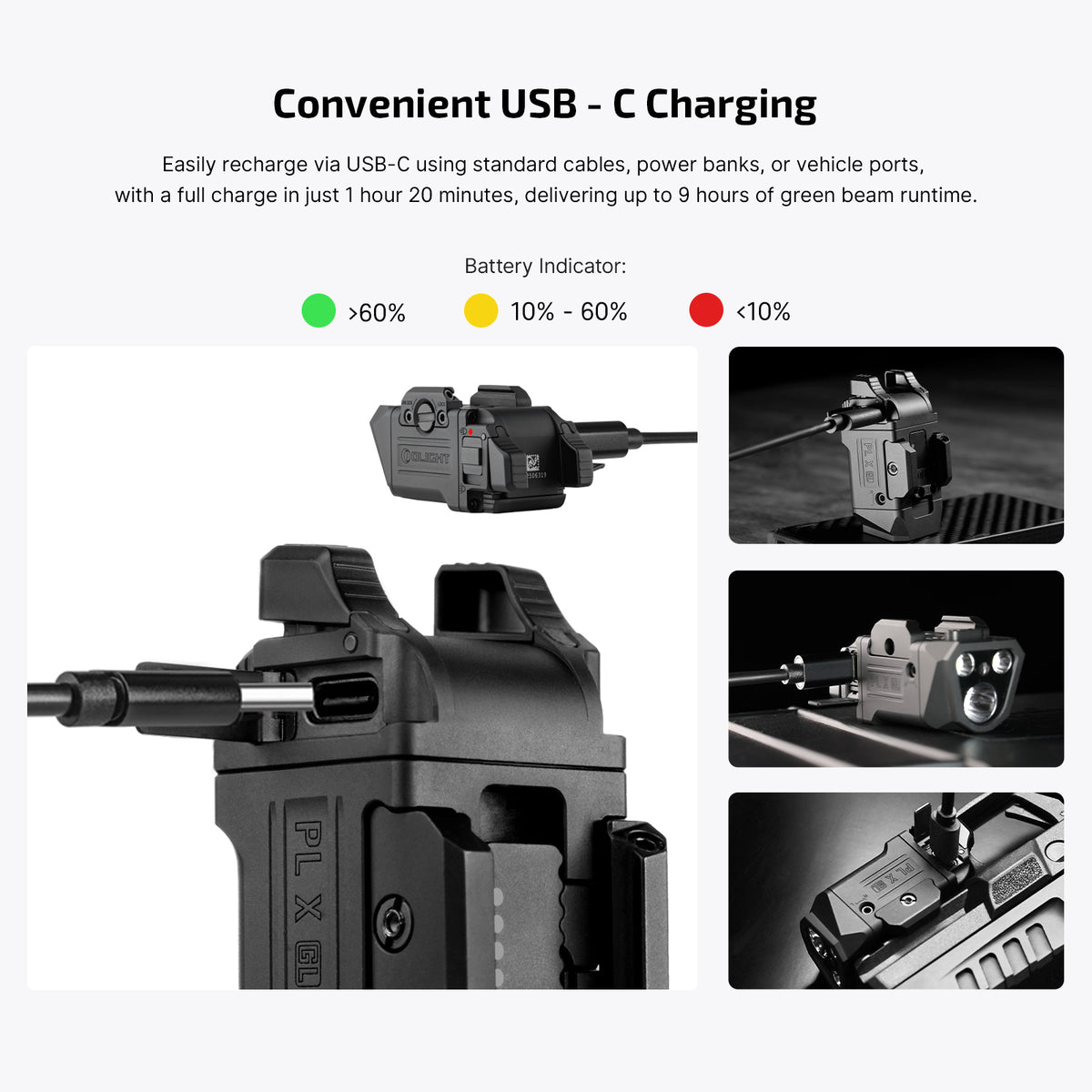 OLIGHT PL X GL 3-in-1 Rail-Mounted Light: Floodlight, Spotlight & Green Beam