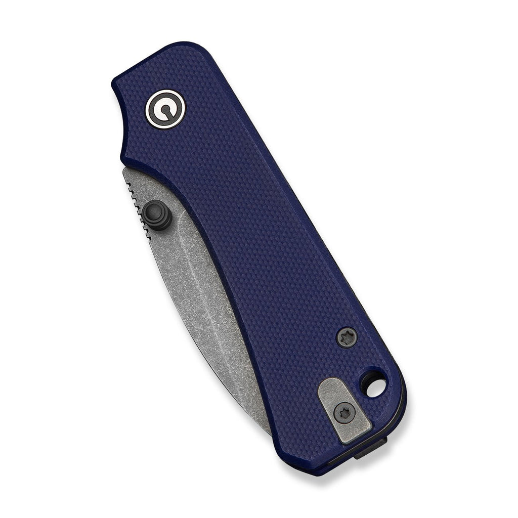 CIVIVI Baby Banter Slip Joint Thumb Stud Knife Blue G10 Handle (2.34" Gray Stonewashed Nitro-V Blade) C25066A-1