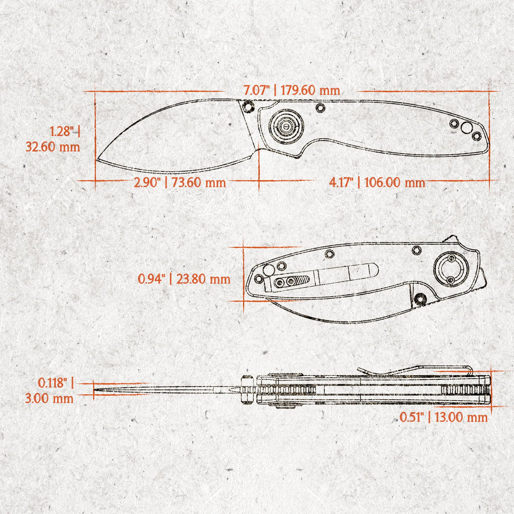 VOSTEED Shilin Cutter® - Vanchor Lock® (2.90" 154CM Blade & Micarta Handle) - A2811