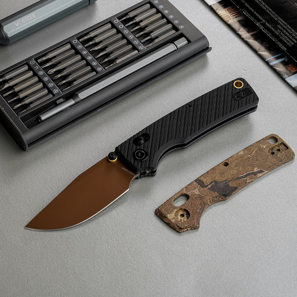 VOSTEED Porcupine ModSwap™ - Crossbar Lock Knife (3.08" 154CM Blade & G10 Handle) - A3101