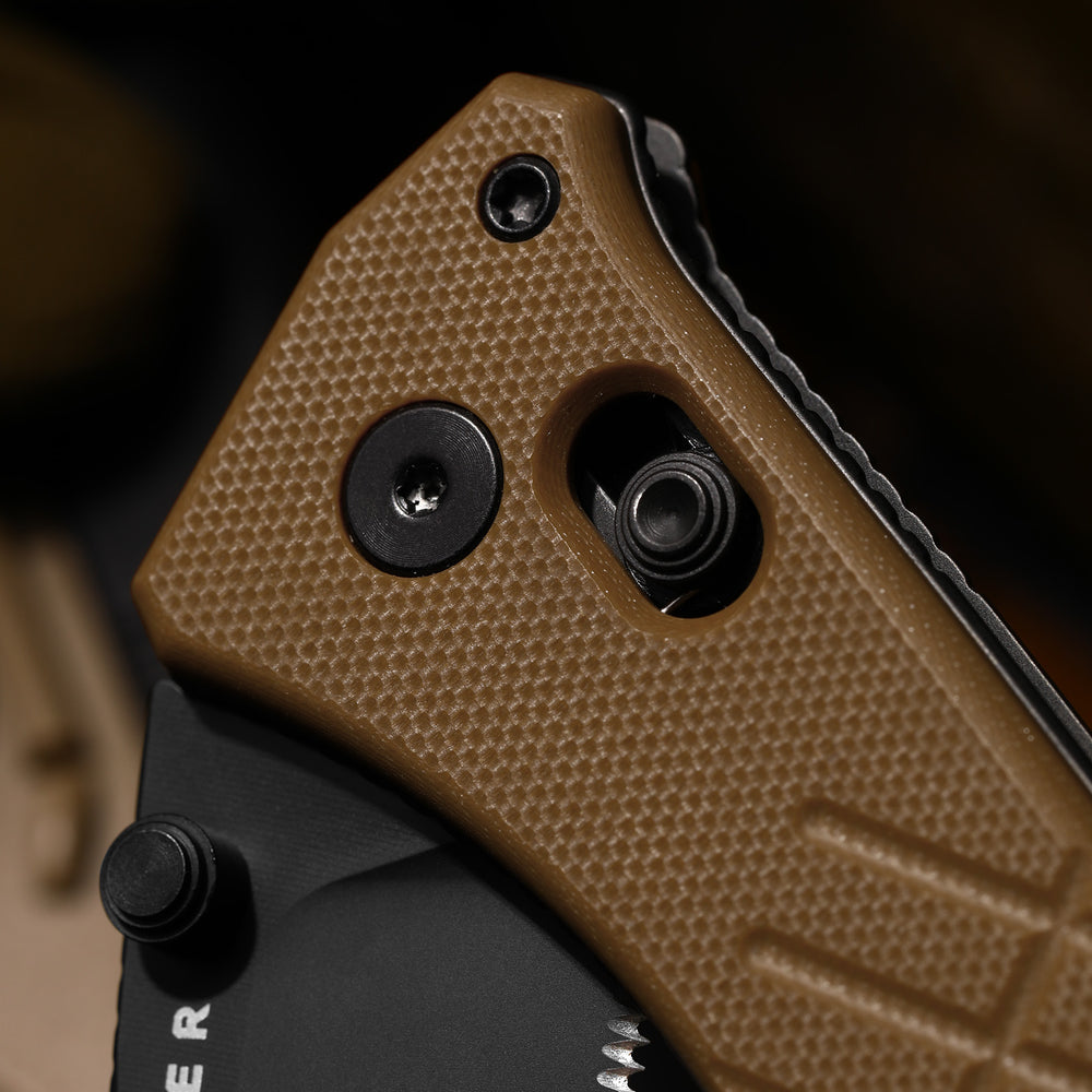 KIZER CUTLERY Aegis T | Serrated AEB-L Blade | G10 | Rescue Hook & Glass Breaker