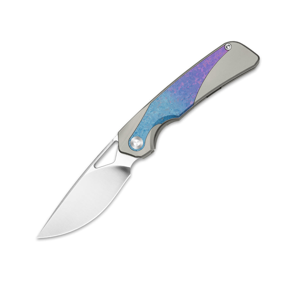 KIZER CUTLERY Topsail | S45VN | Titanium & Crystallized Titanium | Front Flipper | Ki3735A1