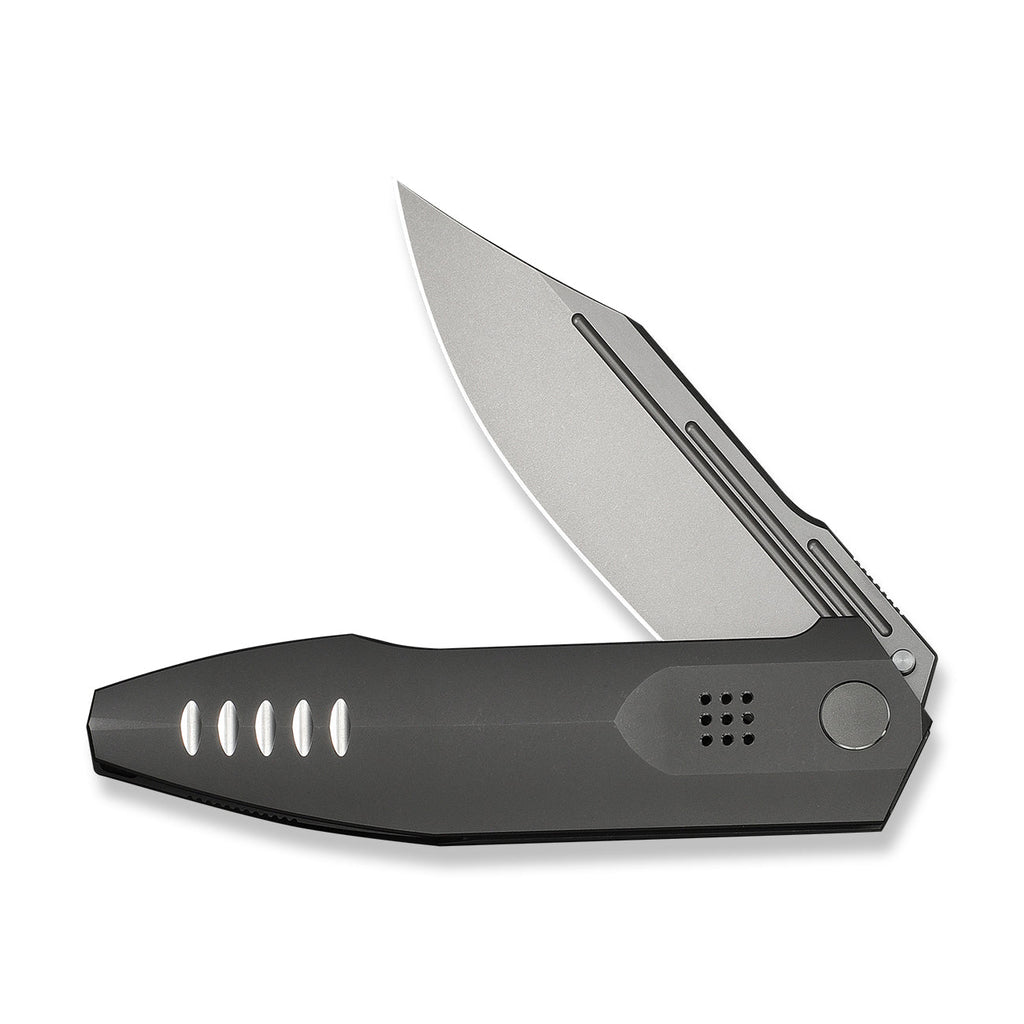 WEKNIFE Flight Line Flipper Knife Dark Gray Titanium Handle (3.81" Stonewashed Bohler M390 Blade) WE23089-1