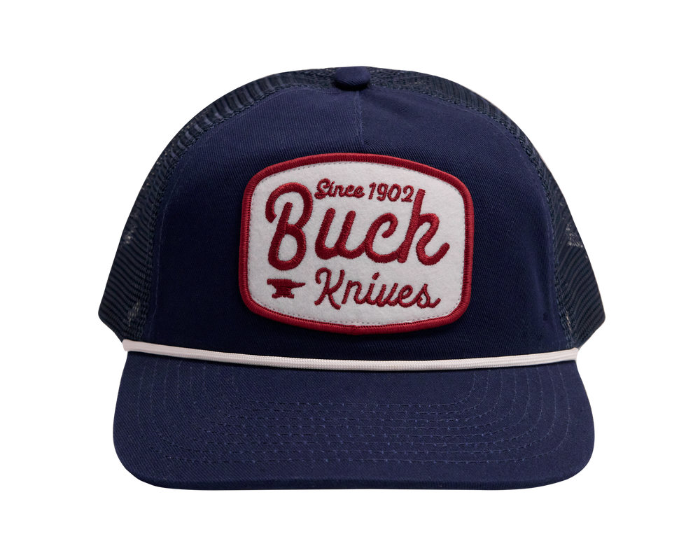 BUCK Navy Rounded Felt Patch Hat