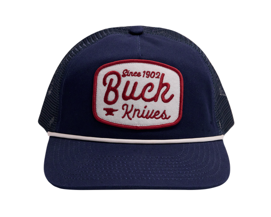 BUCK Navy Rounded Felt Patch Hat