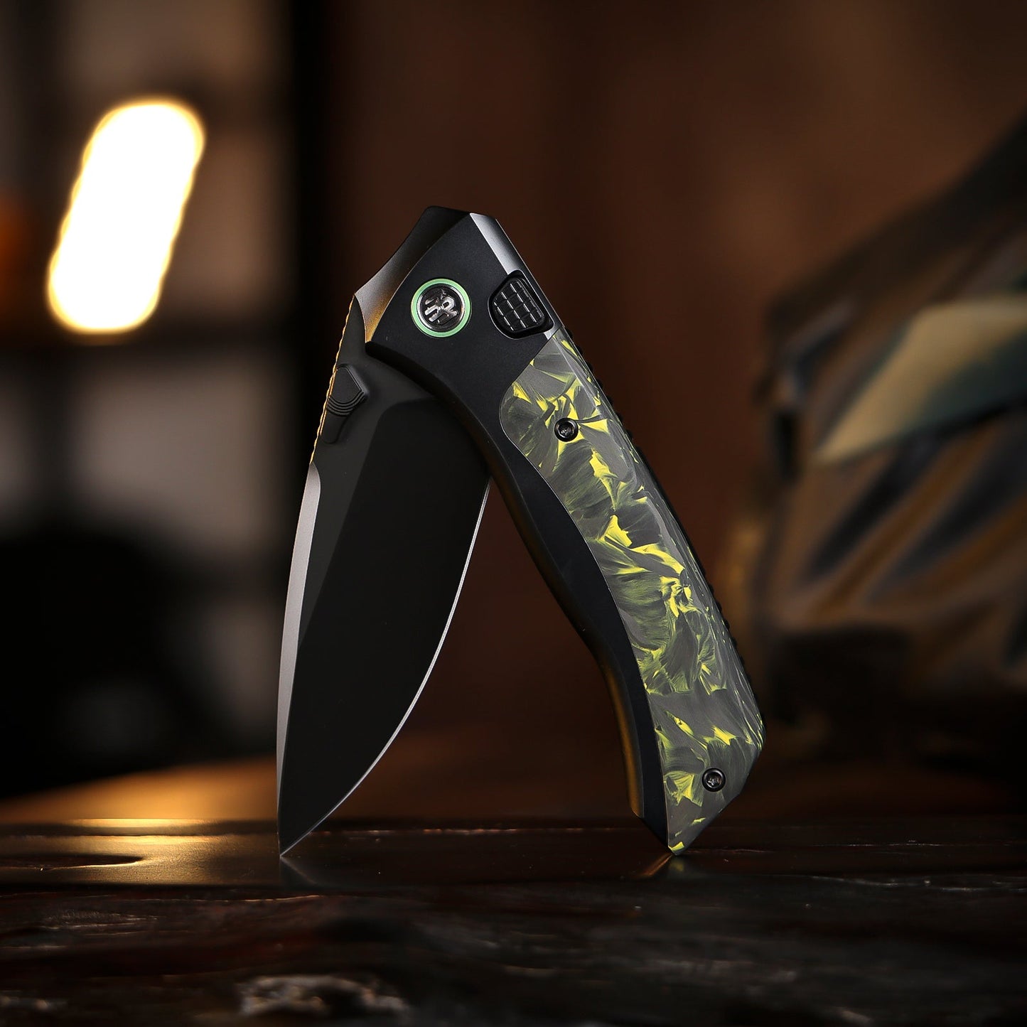 REMETTE RT-Steed Innovative Button Frame Lock M390 Blade Titanium Carbon Fiber Handle Folding Pocket Knife RTWS-BH