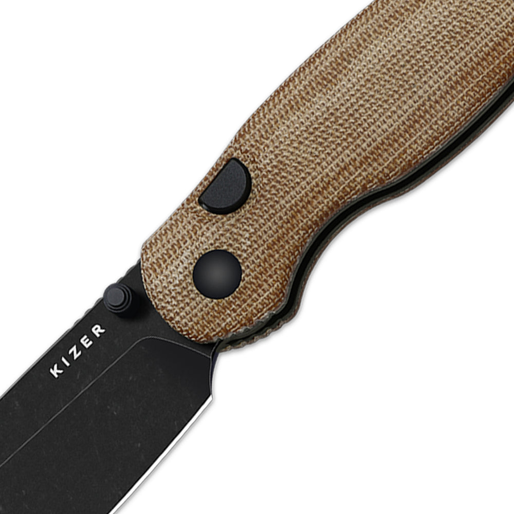 KIZER CUTLERY Phoca BD | 14C28N | Norplex UltreX™ Micarta | Button Liner Lock