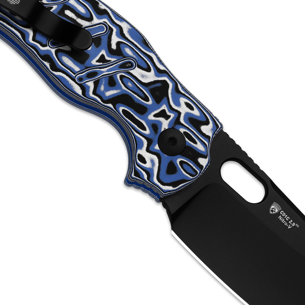 KIZER CUTLERY Sheepdog® C01C 2.9 BS | Kizer Button Liner Lock™ | Nitro-V | Vortex Pattern Micarta | PVD Coating | KizerV™ 3488.29BSA1