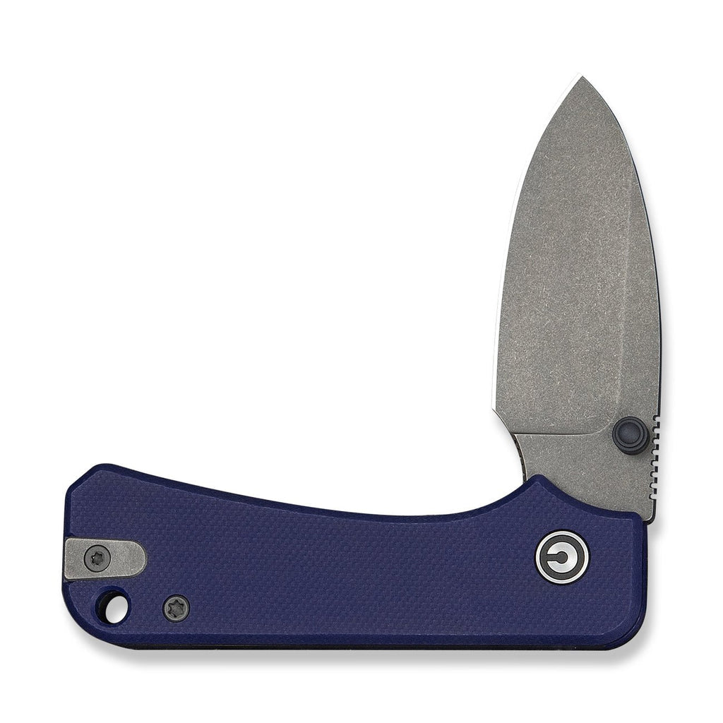 CIVIVI Baby Banter Slip Joint Thumb Stud Knife Blue G10 Handle (2.34" Gray Stonewashed Nitro-V Blade) C25066A-1