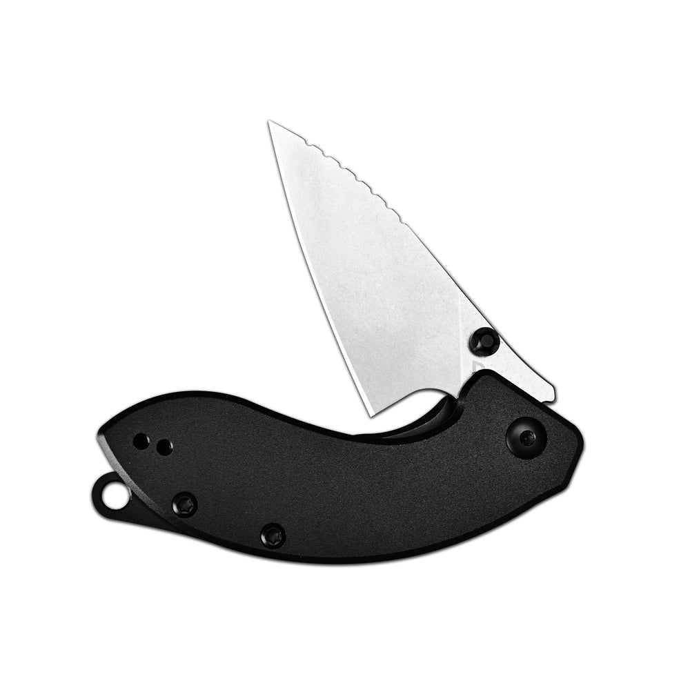 CJRB Spud Thumb Stud & Liner Lock Neck Knife Black Aluminum Handle(2.34'' AR-RPM9 Steel Stone Wash Blade) J1971-BK