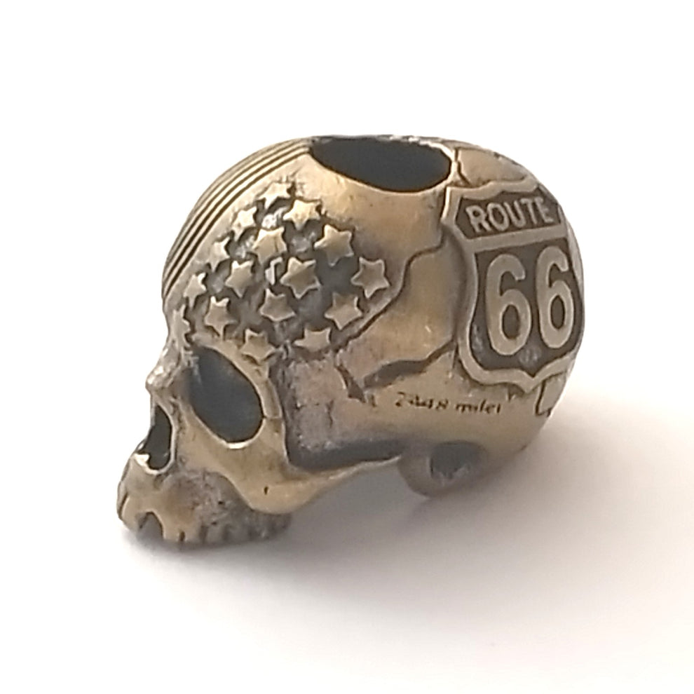 Coeburn Tool Brass USA American Flag Route 66 Skull Lanyard Bead CT3033