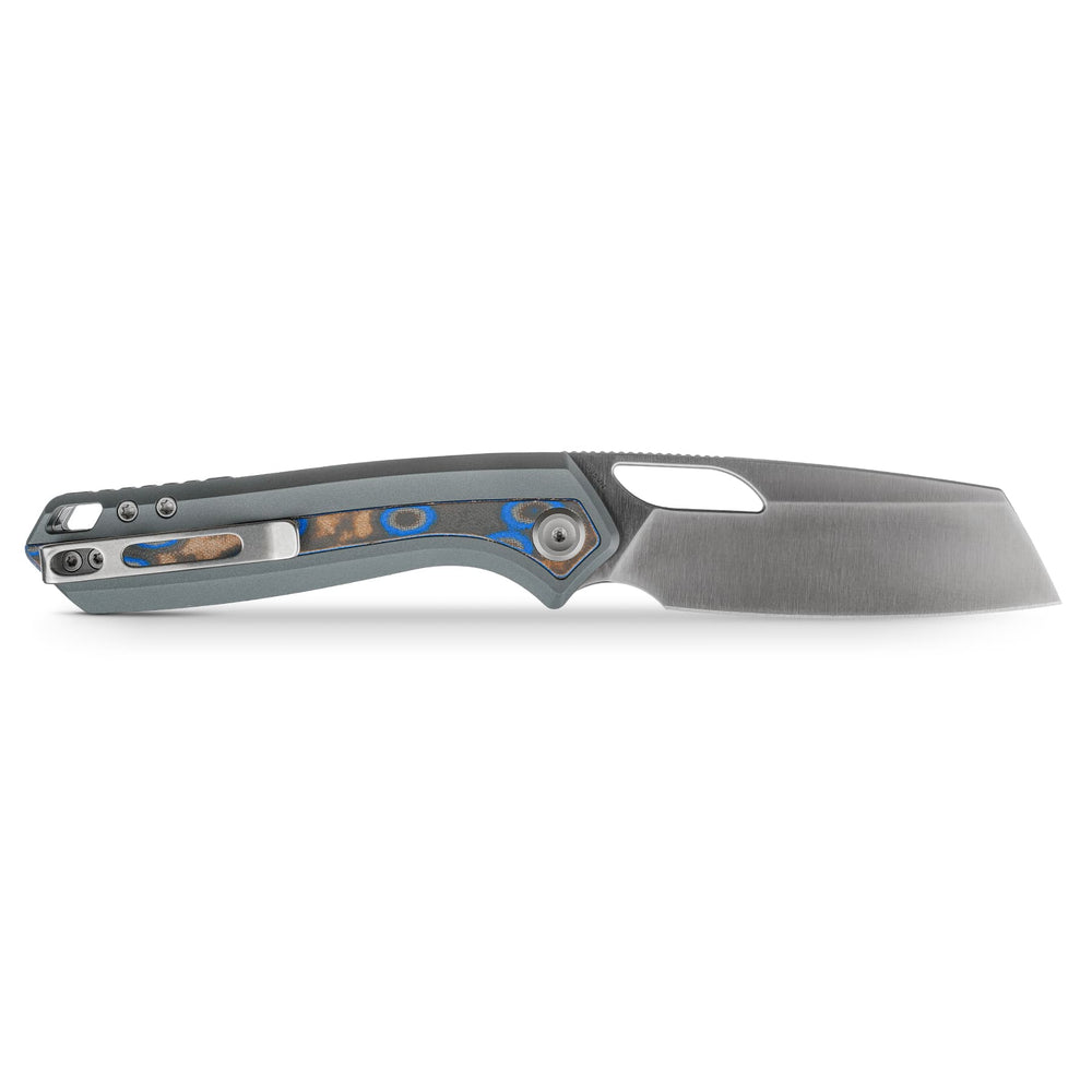 VOSTEED Kroc 329 -Top Liner Lock (3.29" S35VN Blade & Aluminum & Ocean Micarta Handle) - A1813
