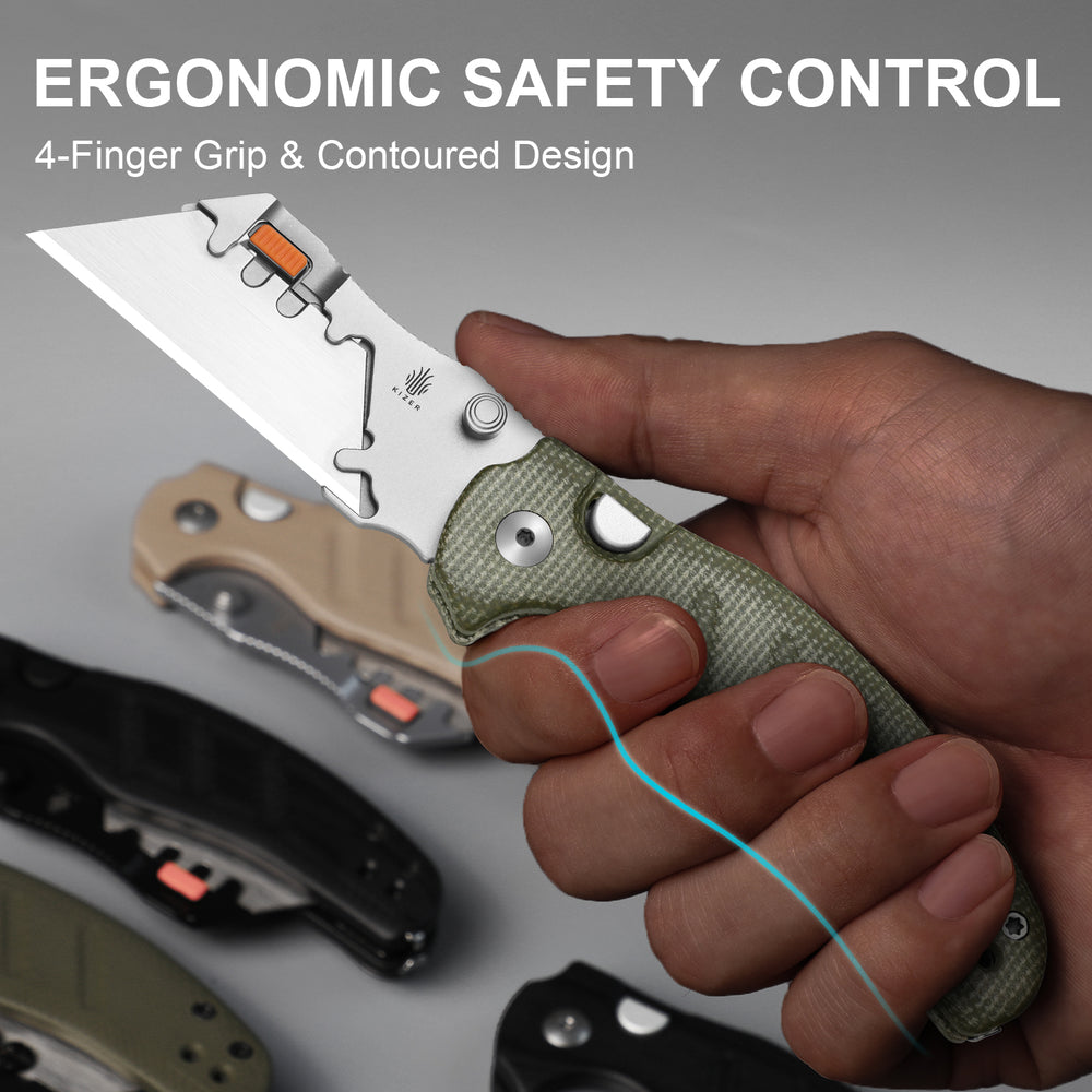 KIZER CUTLERY Sheepdog Utility Knives | C01C Uti 2 | 5Cr15MoV | Micarta | V3488.29JNA1