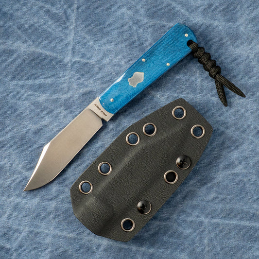JACK WOLF KNIVES Gateway FIXedc - Sawcut Blue Bone