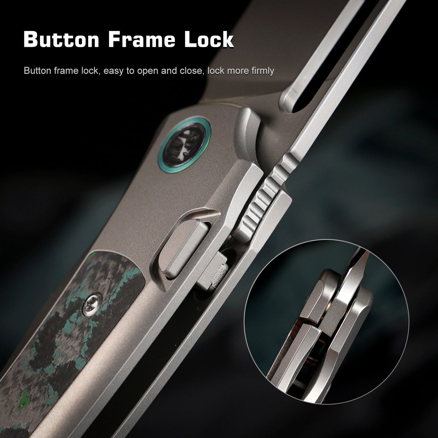 REMETTE RT-Orca Knife Button+Frame Lock M390 Blade Titanium Handle Outdoor Camping Knives ORCAKD