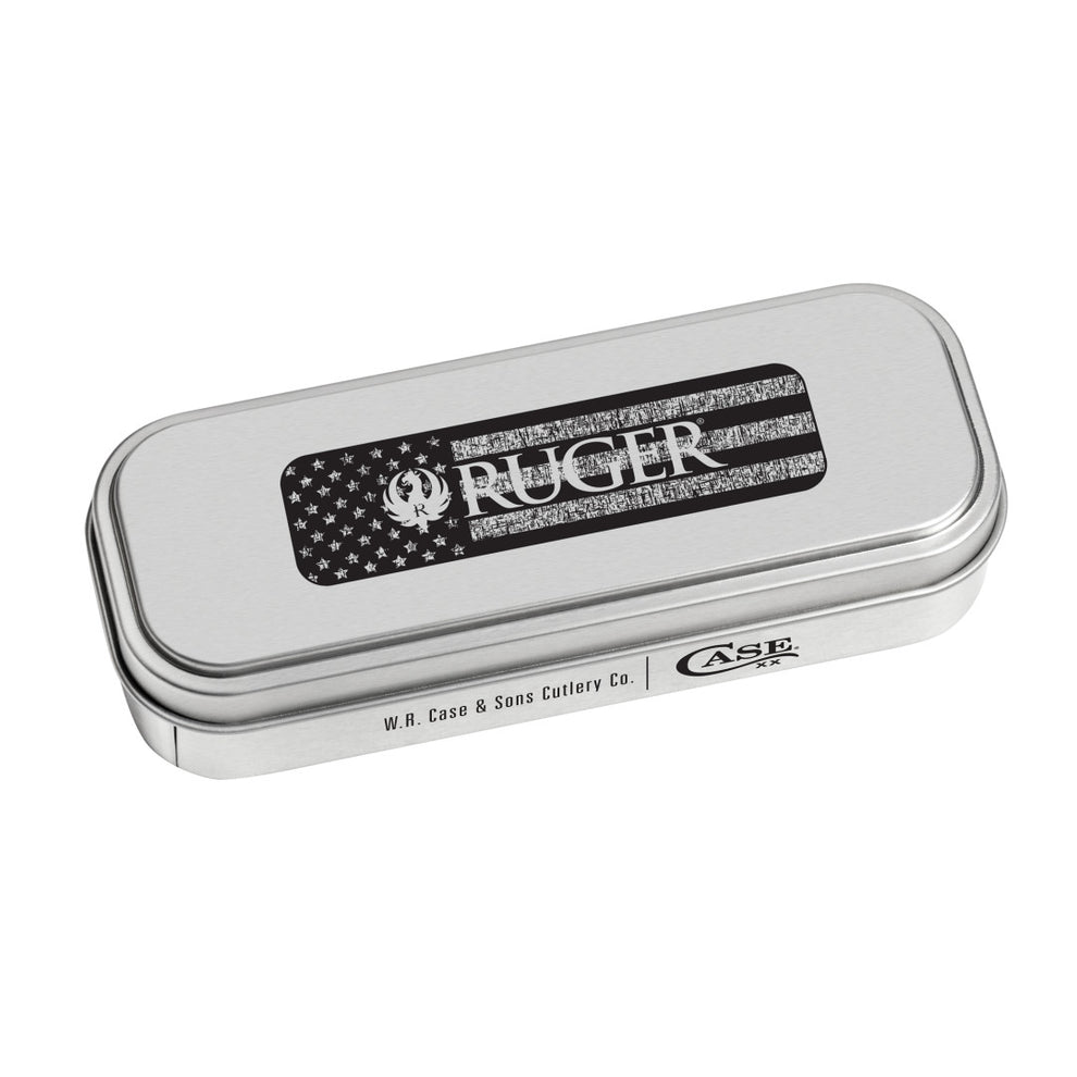 CASE CUTLERY Ruger - Smooth Olive Green Bone Mini Trapper w/ Gift Tin